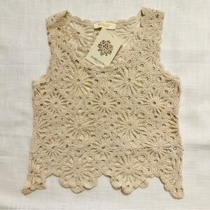 New women crochet summer cover up tank top, size XS.